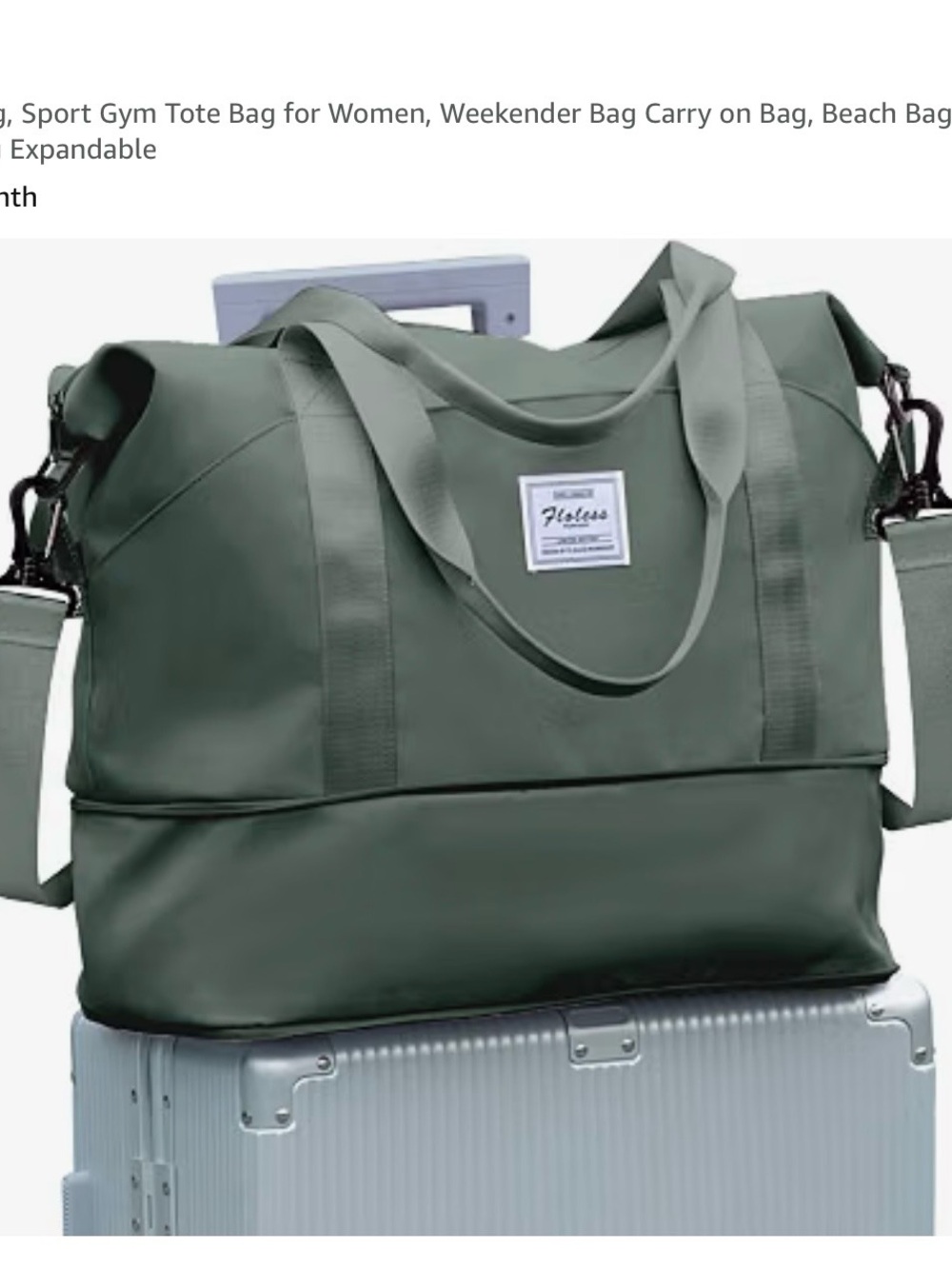 Unbranded sage Green Travel tote